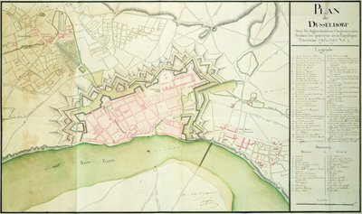 デュッセルドルフの地図、1797 作： French School